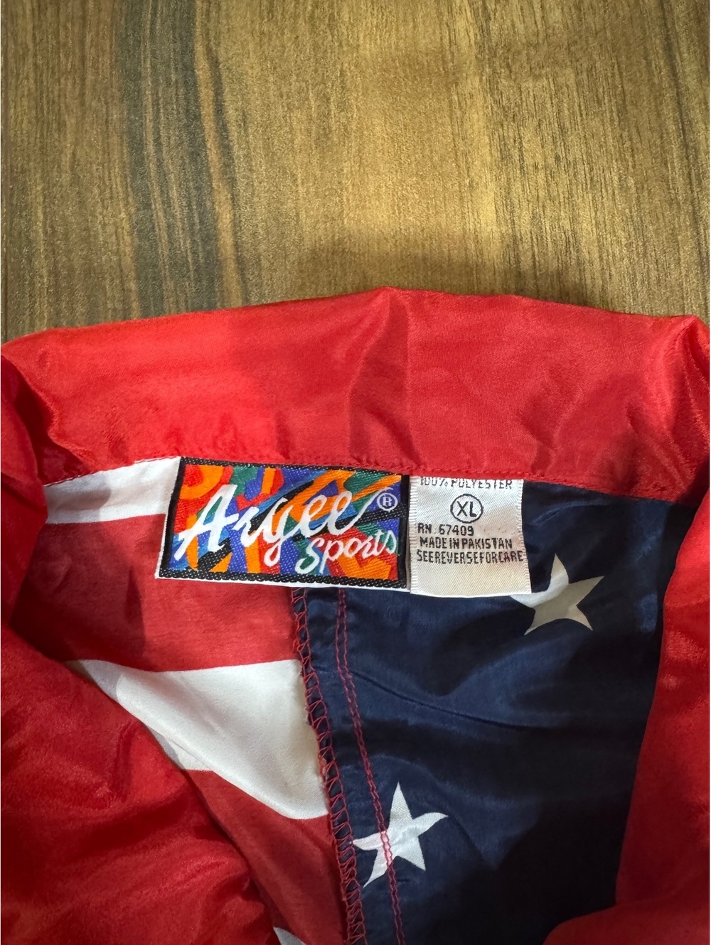 Vintage 90s Arlee Sports USA American Flag Windbreaker Jacket XL Full Zip - Picture 2 of 5